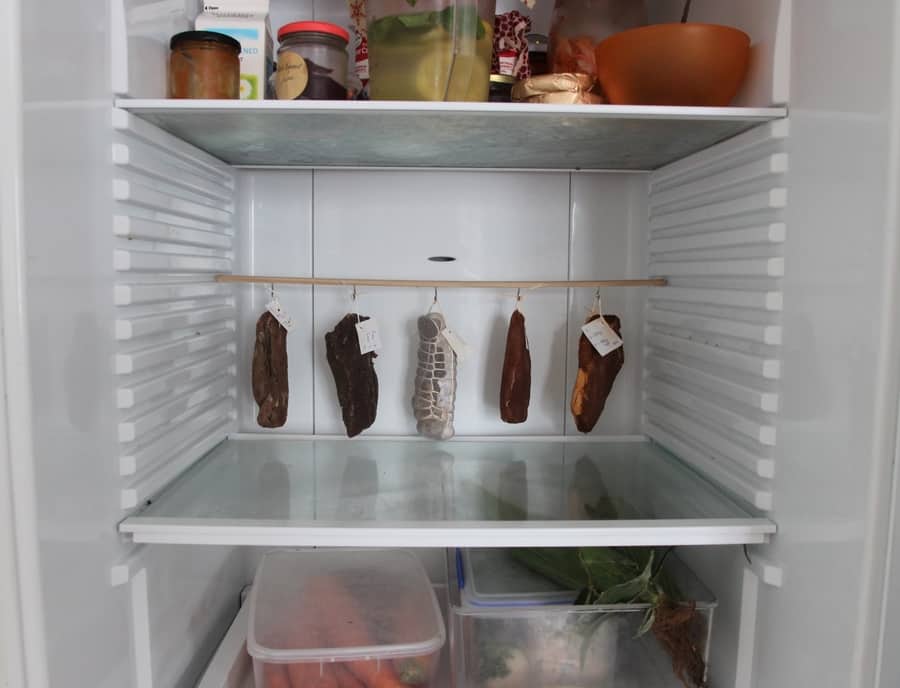 Meat curing in a fridge