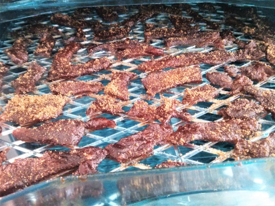 Jerky on dehydrator large