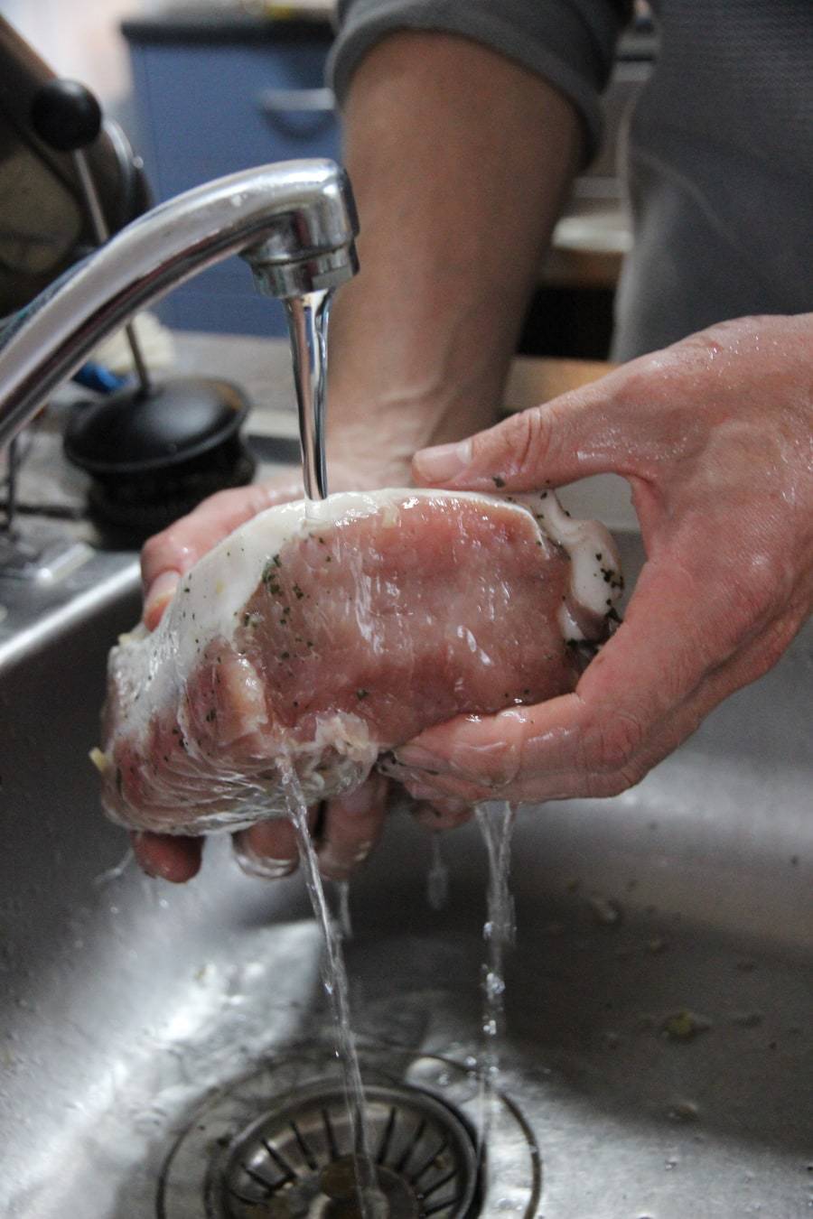 Washing cure under tap after curing