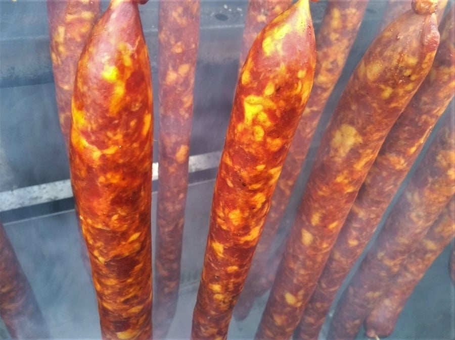 Cold smoking hungarian salami large