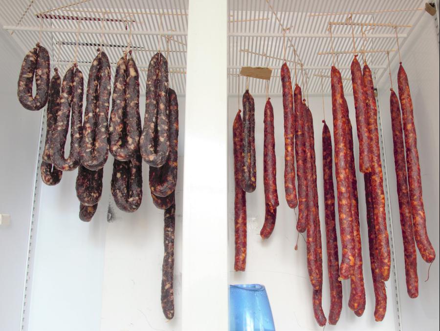 Dru Curing Meat in Curing Chamber