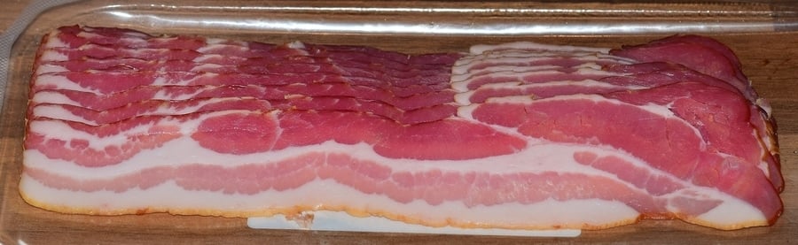 Dry cured cold smoked bacon