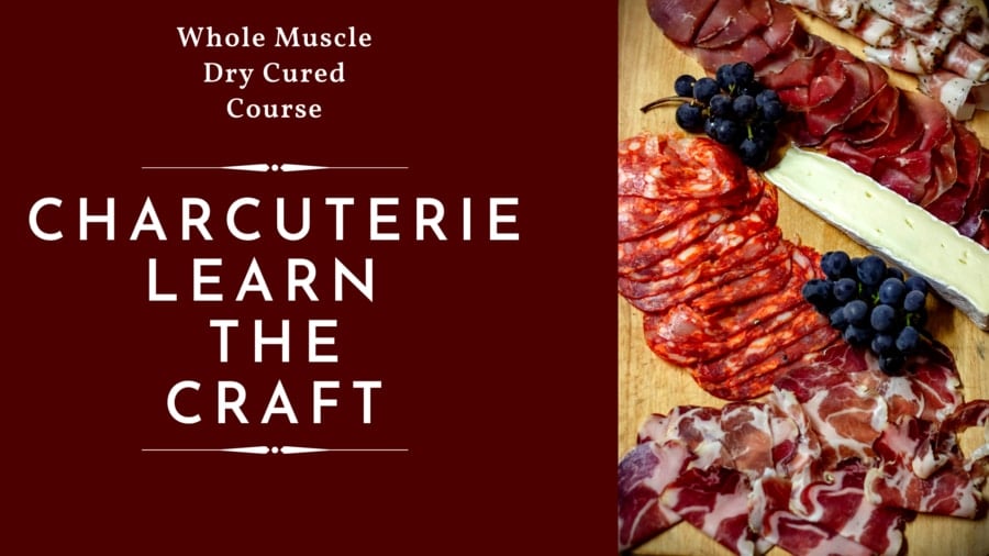 Assorted cured meats and cheese on a wooden board, inviting you to join our charcuterie course.